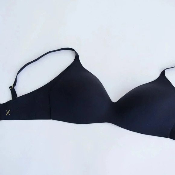 Knix Contour Black T-Shirt  Bra Spaghetti Straps 72% Nylon Size 7 - Picture 4 of 10
